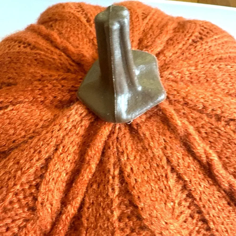 Vintage Knit Pumpkin Orange Fall Decor 6 Inch Plush Thanksgiving
